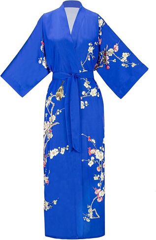 رداء كيمونو نسائي، أرواب ساتان ناعمة وخفيفة الوزن وطويلة، بيجامة نوم رداء حمام خفيف لملابس النوم وملابس الاسترخاء in Kuwait