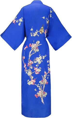 رداء كيمونو نسائي، أرواب ساتان ناعمة وخفيفة الوزن وطويلة، بيجامة نوم رداء حمام خفيف لملابس النوم وملابس الاسترخاء in Kuwait