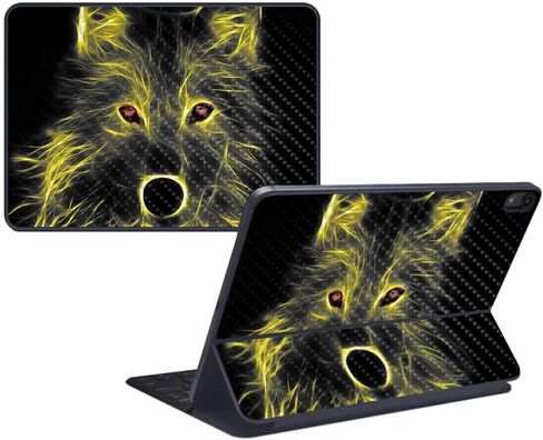 MightySkins Carbon Fiber Skin for Apple iPad Pro Smart Keyboard 12.9" (2018) - Teal Leopard - Protective, Durable Textured Carbon Fiber Finish - Easy to Apply and Change Styles - Made in The USA in Kuwait