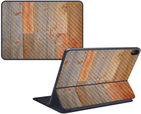 MightySkins Carbon Fiber Skin for Apple iPad Pro Smart Keyboard 12.9" (2018) - Woody - Protective, Durable Textured Carbon Fiber Finish - Easy to Apply, Remove, and Change Styles - Made in The USA in Saudi Arabia