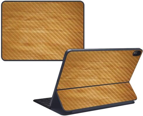 MightySkins Carbon Fiber Skin for Apple iPad Pro Smart Keyboard 12.9" (2018) - Woody - Protective, Durable Textured Carbon Fiber Finish - Easy to Apply, Remove, and Change Styles - Made in The USA in Saudi Arabia