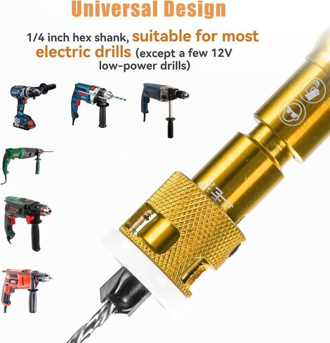 5pcs Countersink Drill Bit Set with 1/4" Quick Release Hex Shank,Adjustable Woodworking Drill bit Set with Low Friction Depth Stop,1/8" 9/64" 5/32" Drill+3/8" 82°Counter-Bore for Carpentry Screw Hole in Saudi Arabia