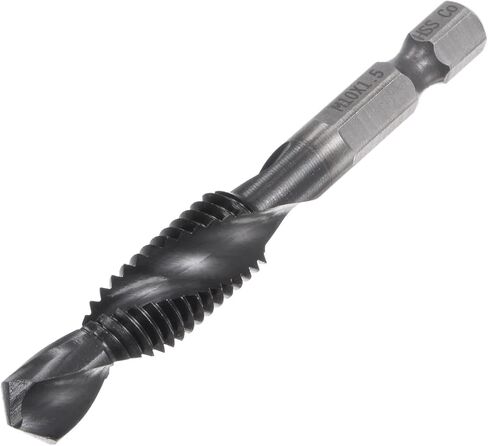 uxcell Combination Drill and Tap Bit, 1/4" Hex Shank M6 x 1 Metric TiAlN Coated M35 Cobalt High Speed Steel Spiral Flute Drilling Tapping Tool in Saudi Arabia