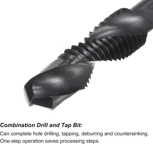 uxcell Combination Drill and Tap Bit, 1/4" Hex Shank M6 x 1 Metric TiAlN Coated M35 Cobalt High Speed Steel Spiral Flute Drilling Tapping Tool in Saudi Arabia