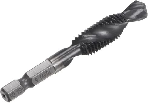uxcell Combination Drill and Tap Bit, 1/4" Hex Shank M6 x 1 Metric TiAlN Coated M35 Cobalt High Speed Steel Spiral Flute Drilling Tapping Tool in Saudi Arabia