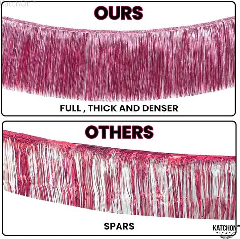 لافتة ذات شراشيب فضية كبيرة الحجم من كاتشون - 6.5 قدم، عبوة من قطعتين | إكليل فضي هامشي لديكورات الحفلات الفضية | لافتة فضية لامعة لرأس السنة الجديدة السعيدة لديكورات فضية للعام الجديد السعيد in Kuwait