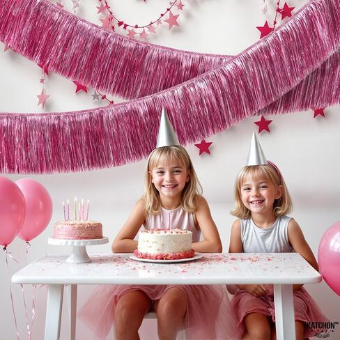 لافتة ذات شراشيب فضية كبيرة الحجم من كاتشون - 6.5 قدم، عبوة من قطعتين | إكليل فضي هامشي لديكورات الحفلات الفضية | لافتة فضية لامعة لرأس السنة الجديدة السعيدة لديكورات فضية للعام الجديد السعيد in Kuwait