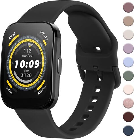 AK for Amazfit Bip 5 Band, Amazfit GTR 4 Bands/ GTR 3 Pro / GTR 3 / GTR 2e / GTR 2 / GTR 47mm Smart Watch, 22mm Soft Silicone Sport Band Adjustable Replacement Strap Compatible with Amazfit Bip 5 Band / Amazfit GTR 4 Bands Women Men in Kuwait