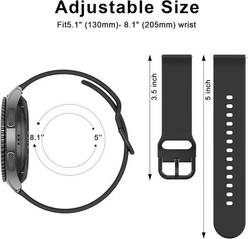 AK for Amazfit Bip 5 Band, Amazfit GTR 4 Bands/ GTR 3 Pro / GTR 3 / GTR 2e / GTR 2 / GTR 47mm Smart Watch, 22mm Soft Silicone Sport Band Adjustable Replacement Strap Compatible with Amazfit Bip 5 Band / Amazfit GTR 4 Bands Women Men in Kuwait