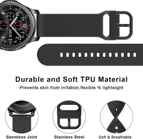 AK for Amazfit Bip 5 Band, Amazfit GTR 4 Bands/ GTR 3 Pro / GTR 3 / GTR 2e / GTR 2 / GTR 47mm Smart Watch, 22mm Soft Silicone Sport Band Adjustable Replacement Strap Compatible with Amazfit Bip 5 Band / Amazfit GTR 4 Bands Women Men in Kuwait