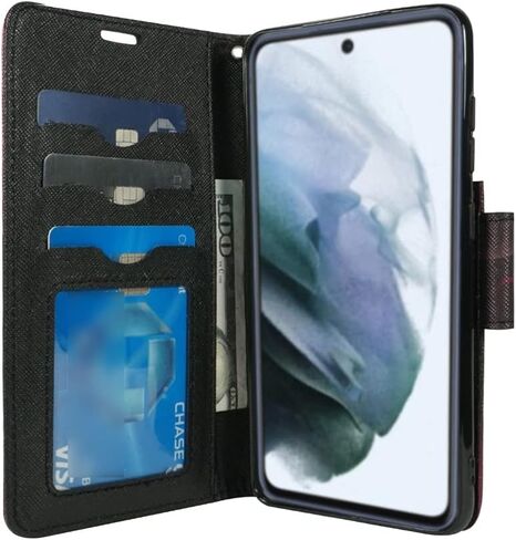 Zase Design Cover for Samsung Galaxy A13 5G Protective Wallet Case, Galaxy A13 6.5inch Case Cute Woman Girls Premium PU Leather Flip Folio w/Kickstand ID Card Slot Wrist Strap (Hot Pink Butterfly) in Saudi Arabia
