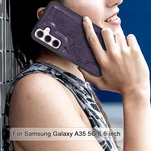 محفظة Lacass لهاتف Samsung Galaxy A35 5G، [12 فتحة للبطاقات] حامل نقدي لبطاقة الهوية وجيب بسحاب وغطاء محفظة جلدية قابلة للفصل مع حبل معصم (زهري أرجواني داكن) in Saudi Arabia