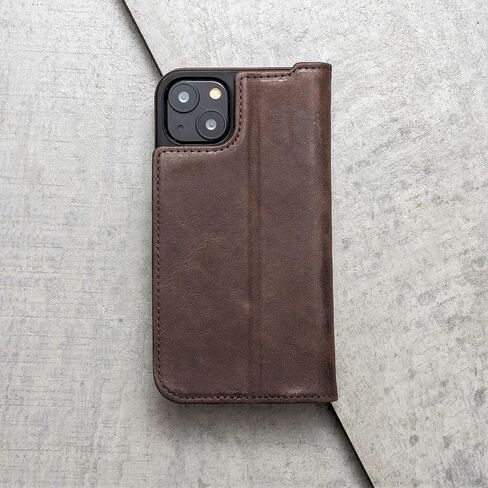 Porter Riley - Leather Case for iPhone 13 (6.1"). Premium Genuine Leather Stand/Cover/Wallet/Flip Case with [Card Slots] [Horizontal Stand] [Durable Frame] (Chocolate Brown) in Saudi Arabia