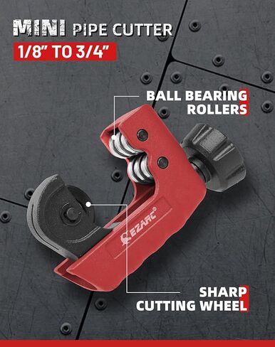 قاطع الأنابيب EZARC - مجموعة قطع الأنابيب مع قاطع أنبوب صغير، أداة قطع الأنابيب النحاسية 3/16 بوصة إلى 2 بوصة القطر الخارجي لقطع أنبوب الألومنيوم PVC الرفيع المصنوع من الفولاذ المقاوم للصدأ in Kuwait