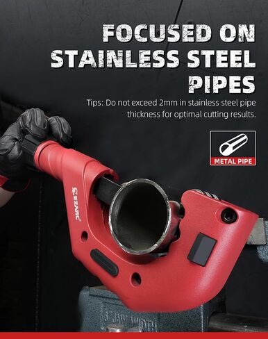 قاطع الأنابيب EZARC - مجموعة قطع الأنابيب مع قاطع أنبوب صغير، أداة قطع الأنابيب النحاسية 3/16 بوصة إلى 2 بوصة القطر الخارجي لقطع أنبوب الألومنيوم PVC الرفيع المصنوع من الفولاذ المقاوم للصدأ in Kuwait