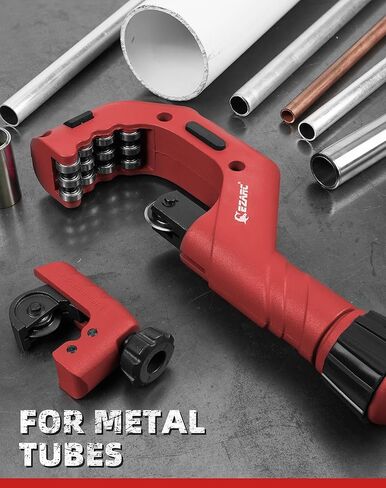 قاطع الأنابيب EZARC - مجموعة قطع الأنابيب مع قاطع أنبوب صغير، أداة قطع الأنابيب النحاسية 3/16 بوصة إلى 2 بوصة القطر الخارجي لقطع أنبوب الألومنيوم PVC الرفيع المصنوع من الفولاذ المقاوم للصدأ in Kuwait