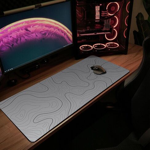 Gaming Mouse Pad with Cute Frog, Extended Large Mousepad for Desk, Kawaii Anime Design with Non-Slip Base 31.5 x 11.8 in, Stitched Edges for Gaming and Office Work in Saudi Arabia