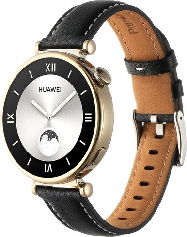 سوار ساعة جلدي متوافق مع ساعة Huawei Watch GT 4 حزام ساعة 18 ملم بإبزيم من الفولاذ المقاوم للصدأ قابل للتعديل مخصص لساعة Huawei Watch GT 4 (41 ملم) in Saudi Arabia