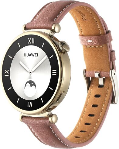 سوار ساعة جلدي متوافق مع ساعة Huawei Watch GT 4 حزام ساعة 18 ملم بإبزيم من الفولاذ المقاوم للصدأ قابل للتعديل مخصص لساعة Huawei Watch GT 4 (41 ملم) in Saudi Arabia
