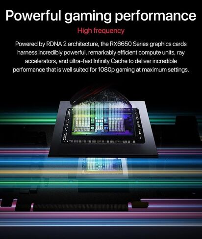 بطاقة رسومات AMD Radeon RX 6650 XT، ذاكرة GDDR6 سعة 8 جيجابايت تتفوق على RTX 3060 بسرعة RTX 4060 وRX 6700 و7600 3X DP HDMI 2055/2410 ميجاهرتز قاعدة/تعزيز 2190 ميجاهرتز ذاكرة Cuda 2048 128 بت in Saudi Arabia
