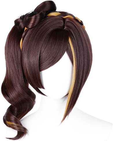 Genshin Impact Mondstadt Witch Astrologist Mona Megistus COS wig Purple hair Double ponytail women's cosplay wig Halloween,Christmas,Comic Con,You Tube Cross dressing used Attached wig cap in Saudi Arabia