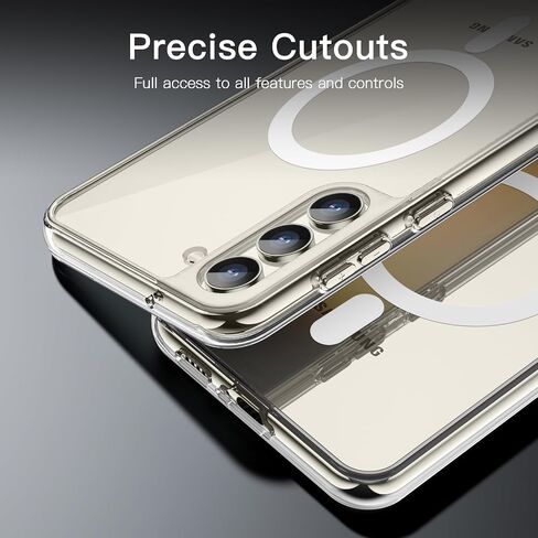 حافظة JETech مغناطيسية لهاتف Samsung Galaxy S23 مقاس 6.1 بوصة، متوافقة مع MagSafe، غطاء هاتف واقٍ مقاوم للصدمات، ظهر صلب غير أصفر من البولي كربونات (شفاف) in Saudi Arabia