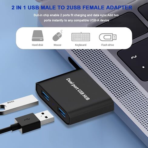 موزع USB، مقسم USB للكمبيوتر المحمول، موسع USB 4 منافذ 2.0 للكمبيوتر الشخصي، ماك، ماك بوك، الكمبيوتر اللوحي، علامة التبويب، الكاميرا، لوحة المفاتيح، الماوس in Kuwait