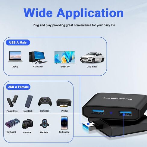 موزع USB، مقسم USB للكمبيوتر المحمول، موسع USB 4 منافذ 2.0 للكمبيوتر الشخصي، ماك، ماك بوك، الكمبيوتر اللوحي، علامة التبويب، الكاميرا، لوحة المفاتيح، الماوس in Kuwait
