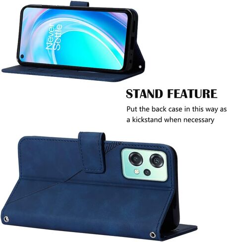 OnePlus Nord CE 2 Lite 5G Case,PU Leather Wallet Case,Credit Cards Holder Kickstand Shockproof Flip Magnetic Protection Men Women Lady Phone Case for OnePlus Nord CE 2 Lite 5G Blue YBS in Kuwait