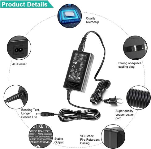 شاحن محول تيار متردد 18 فولت HKY لمكبرات الصوت Nyne Rock Xtreme & Insignia NS-SB314 NS-SB315 NS-SB316 NS-HSB318 NS-SB212 NS-SB515 NSSB314 NSSB316 NSHSB318 NSSB212 NSSB515 NSSB315 سلك إمداد الطاقة بمكبرات الصوت in Kuwait