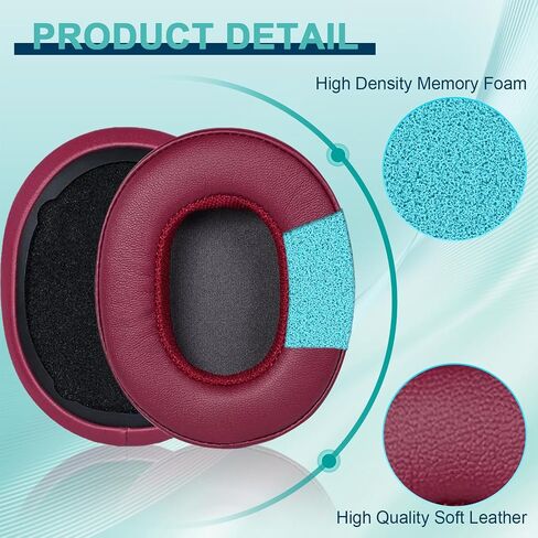 Replacement Ear Pads for Skullcandy Crusher Wireless/Evo/ANC Hesh 3/EVO/ANC, Headphones Ear Cushions, Headset Earpads, Ear Cups Cover-Burgundy in Saudi Arabia