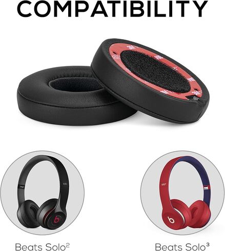 Brainwavz Earpads for Beats Solo 2 & 3 Headphones, Upgraded Replacement Pads with Memory Foam & Leather, Easy to Install, Black in Saudi Arabia