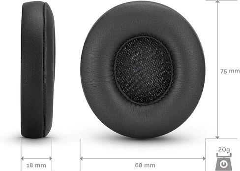 Brainwavz Earpads for Beats Solo 2 & 3 Headphones, Upgraded Replacement Pads with Memory Foam & Leather, Easy to Install, Black in Saudi Arabia