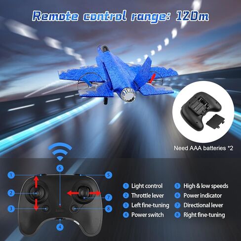 RC Plane 2CH RC Airplane Toys HW39 Fighter 2.4GHz Remote Control Plane RTF for Beginner, Kids and Adults F35 Aeroplane with Night Lights USB Charging (Red) in Saudi Arabia