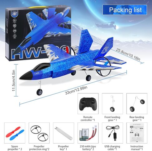 RC Plane 2CH RC Airplane Toys HW39 Fighter 2.4GHz Remote Control Plane RTF for Beginner, Kids and Adults F35 Aeroplane with Night Lights USB Charging (Red) in Saudi Arabia
