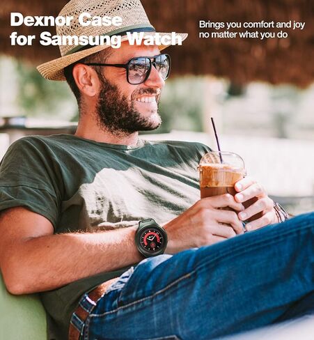 Dexnor لساعة Galaxy Watch 5 Pro Band مع حافظة 45 مم (2022)، [حزام مدمج قابل للتعديل وحافة مرتفعة] غطاء متين من الدرجة العسكرية مقاوم للصدمات مع حزام لساعة Samsung Watch 5 Pro-45 مم للنساء والرجال in Kuwait