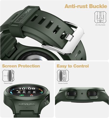 Dexnor لساعة Galaxy Watch 5 Pro Band مع حافظة 45 مم (2022)، [حزام مدمج قابل للتعديل وحافة مرتفعة] غطاء متين من الدرجة العسكرية مقاوم للصدمات مع حزام لساعة Samsung Watch 5 Pro-45 مم للنساء والرجال in Kuwait