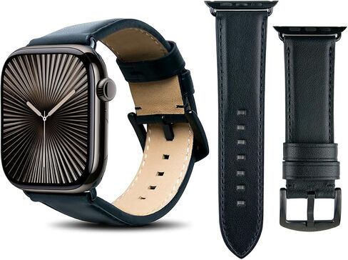 alto Leather Band Compatible with Apple Watch 49mm, 44mm, 45mm, 42mm, Italian Leather Strap for Women and Men, Replacement Bands for Ultra 2, Ultra, Series 10, 9, 8, 7, 6, SE, 5, 4. in Saudi Arabia