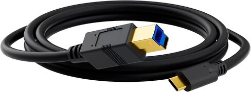 USB C to B 3.0 Cable 15 FT, USB-C-Male to USB B-Male 3.0 Cable, Gold-Plated Connectors, Black Cable, Compatible with Docking Station, External Hard Drivers, Scanner and More in Kuwait