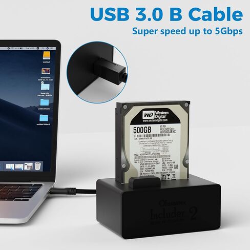 USB C to B 3.0 Cable 15 FT, USB-C-Male to USB B-Male 3.0 Cable, Gold-Plated Connectors, Black Cable, Compatible with Docking Station, External Hard Drivers, Scanner and More in Kuwait