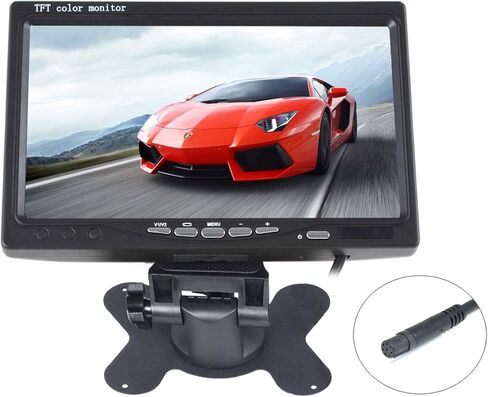 7 Inch Tft-lcd Car Monitor 2 Video Input Car Rearview Headrest Monitor DVD VCR Monitor with Remote and Stand & Support Rotating the Screen 800480rgb 8pin Connect in Saudi Arabia