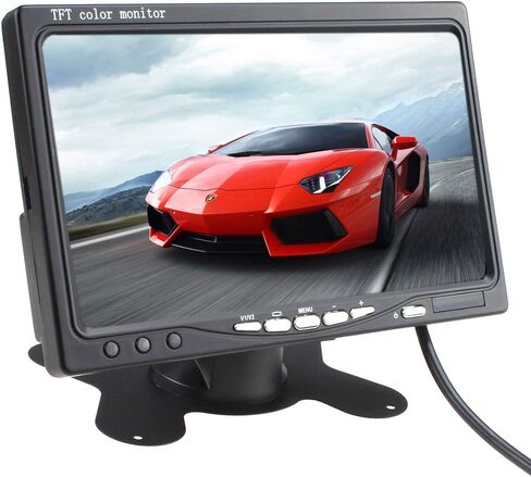 7 Inch Tft-lcd Car Monitor 2 Video Input Car Rearview Headrest Monitor DVD VCR Monitor with Remote and Stand & Support Rotating the Screen 800480rgb 8pin Connect in Saudi Arabia