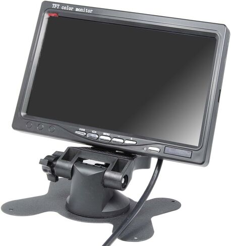 7 Inch Tft-lcd Car Monitor 2 Video Input Car Rearview Headrest Monitor DVD VCR Monitor with Remote and Stand & Support Rotating the Screen 800480rgb 8pin Connect in Saudi Arabia