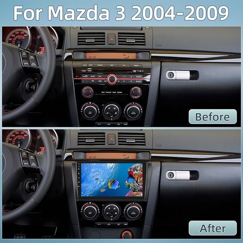 2+64G Car Radio for Mazda 3 2004-2009 - Wireless Carplay & Android Auto - 9 Inch Android 13 Stereo with WiFi/EQ/GPS + AHD Rear View Camera in Saudi Arabia