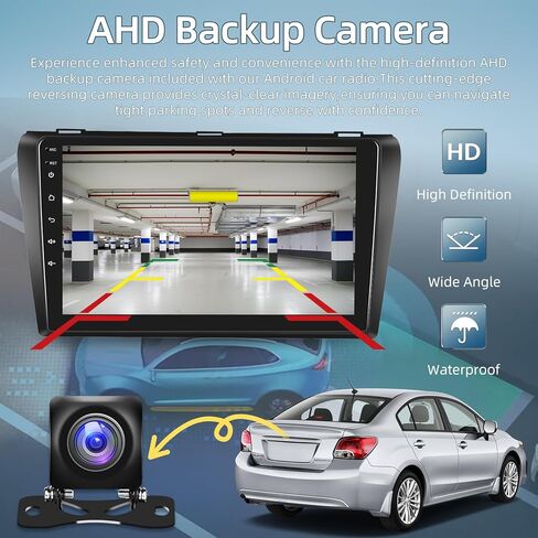 2+64G Car Radio for Mazda 3 2004-2009 - Wireless Carplay & Android Auto - 9 Inch Android 13 Stereo with WiFi/EQ/GPS + AHD Rear View Camera in Saudi Arabia