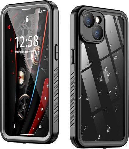 Clear iPhone 14 Plus Case,with Screen Protector,Waterproof iPhone 14 Plus Protective Case for Men Women,Apple iPhone 14 Plus Phone Case Heavy Duty Shock Proof in Saudi Arabia