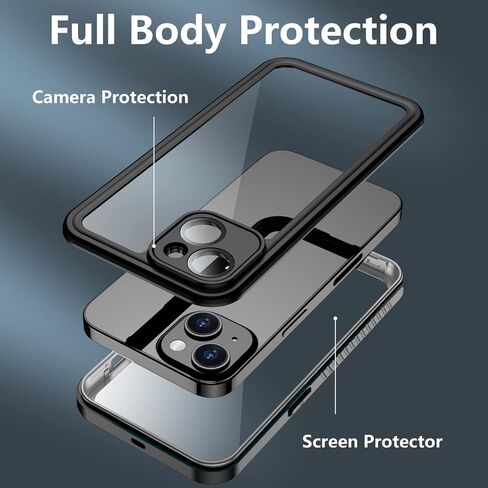 Clear iPhone 14 Plus Case,with Screen Protector,Waterproof iPhone 14 Plus Protective Case for Men Women,Apple iPhone 14 Plus Phone Case Heavy Duty Shock Proof in Saudi Arabia