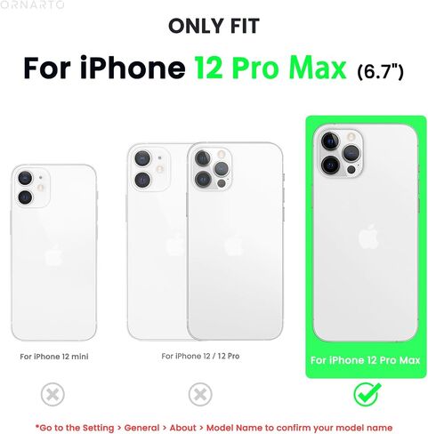 ORNARTO متوافق مع حافظة iPhone 12 PRO MAX مقاس 6.7 بوصة، حافظة هاتف من السيليكون السائل النحيف 3 طبقات مغطاة بالكامل ومطاط جل ناعم مع بطانة من الألياف الدقيقة مقاس 6.7 بوصة - أزرق داكن in Kuwait