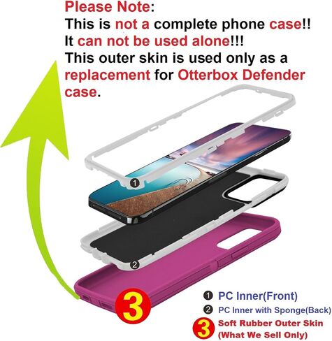 Replacement Rubber Outer Skin Shell Compatible with Otterbox Defender Case iPhone 11 (Black) in Saudi Arabia