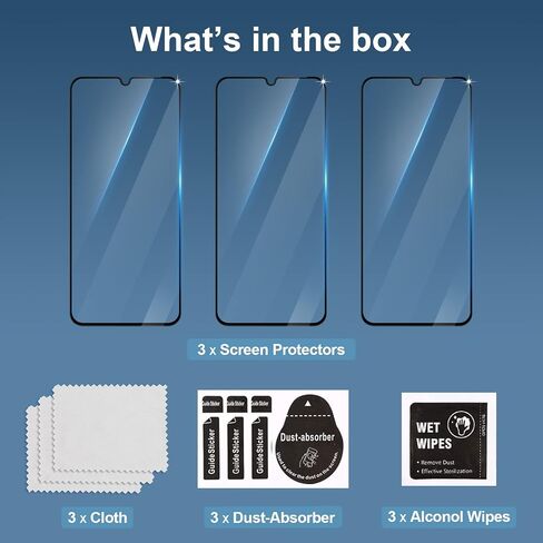 واقي شاشة GiiYoon-3 PACK لهاتف Samsung Galaxy A15 من الزجاج المقسى [تغطية كاملة عالية الدقة] [سهلة التركيب] [مقاوم للخدش] [صلابة 9H] طبقة واقية in Kuwait